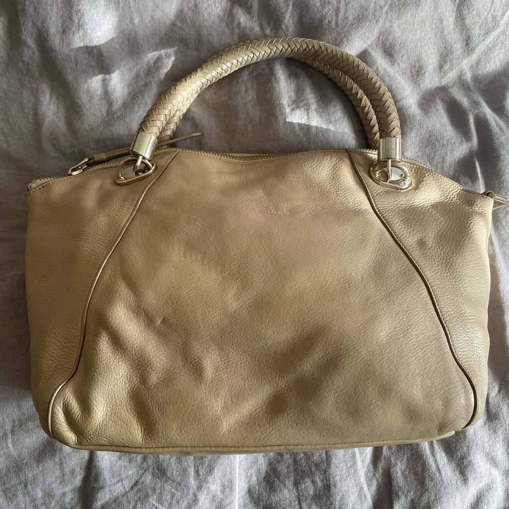 Cole Haan Beige Leather Shoulder Bag